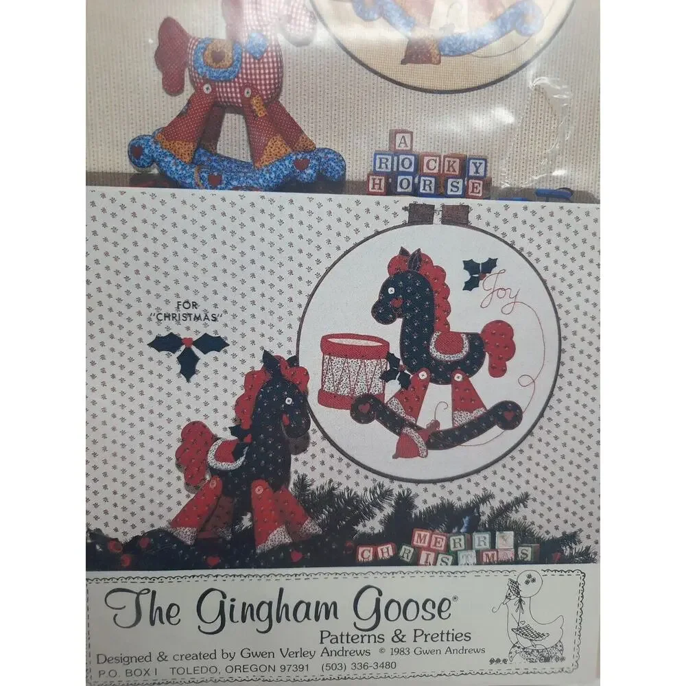 The Gingham Goose A Rocky Horse Applique Wall Hoop or Soft Sculpture Pattern